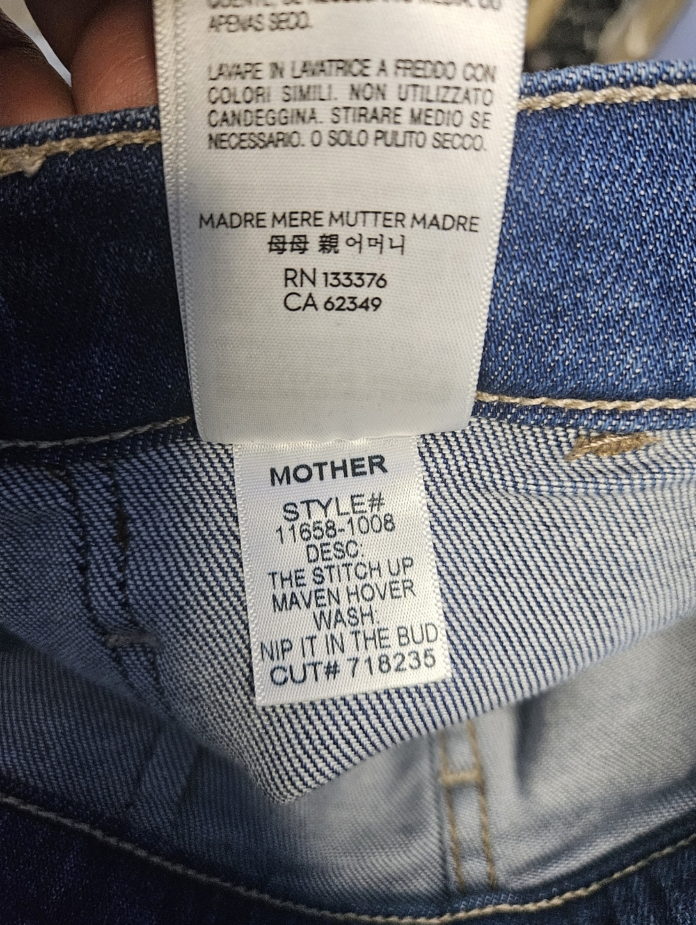 Mother The Stitch Up Maven Hover Wide Leg Jeans In Nip It In The Bud Wash - Picture 14 of 14